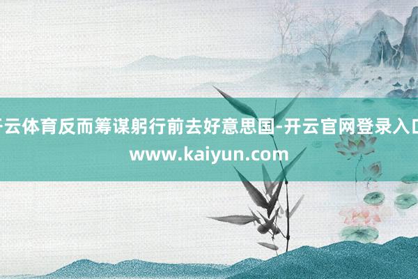 开云体育反而筹谋躬行前去好意思国-开云官网登录入口 www.kaiyun.com