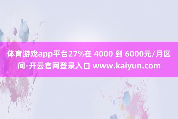 体育游戏app平台27%在 4000 到 6000元/月区间-开云官网登录入口 www.kaiyun.com