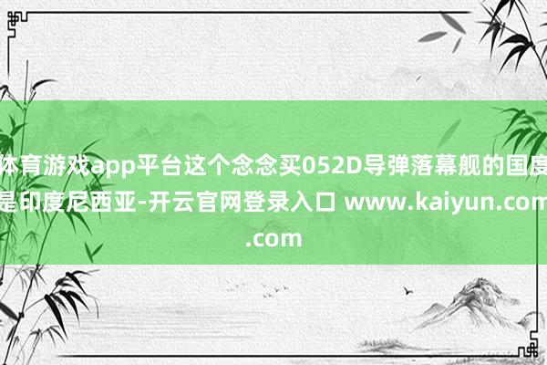 体育游戏app平台这个念念买052D导弹落幕舰的国度是印度尼西亚-开云官网登录入口 www.kaiyun.com