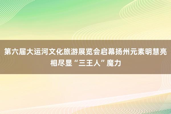 第六届大运河文化旅游展览会启幕扬州元素明慧亮相尽显“三王人”